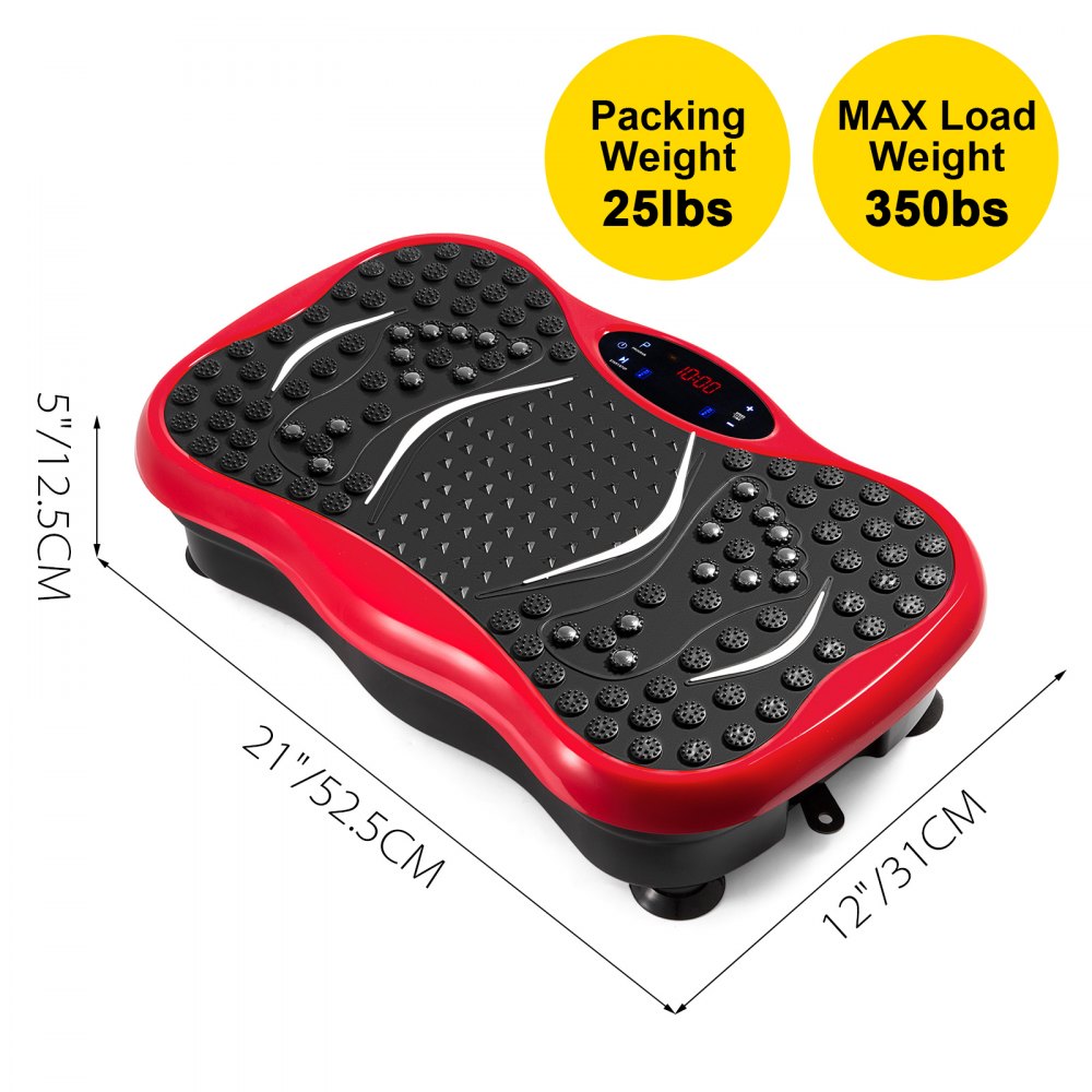 VEVOR Vibration Plate Exercise Machine,Whole Body Exercise Vibration Fitness Platform,350Lbs LCD 3 Levels Massage Remote Bluetooth USB Music Intelligent Watch, Fitness Vibration Machine
