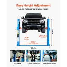 VEVOR 2 Post Lift, 12000 lbs Capacity, 220V 2.95 HP Powerful Motor, Two Post Car Lift Auto Hoist for Sedan SUV Pickup, Automotive Hoist 74.8 Inch Height for Home Garage, Repair Shop, Workshop, Blue
