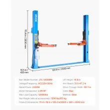 VEVOR 2 Post Lift, 12000 lbs Capacity, 220V 2.95 HP Powerful Motor, Two Post Car Lift Auto Hoist for Sedan SUV Pickup, Automotive Hoist 74.8 Inch Height for Home Garage, Repair Shop, Workshop, Blue
