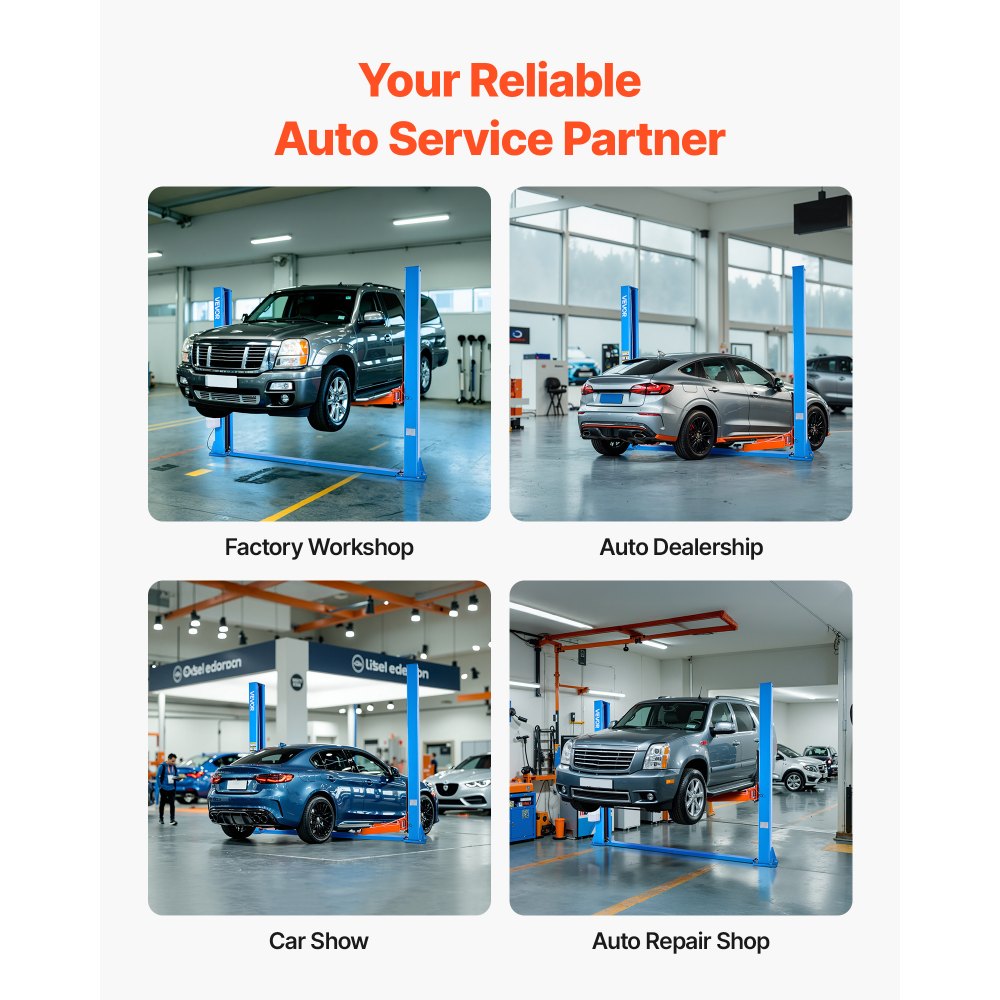 VEVOR 2 Post Lift, 9000 lbs Capacity, 220V 2.95 HP Powerful Motor, Two Post Car Lift Auto Hoist for Sedan SUV Pickup, Automotive Hoist 74.8 Inch Height for Home Garage, Repair Shop, Workshop, Blue