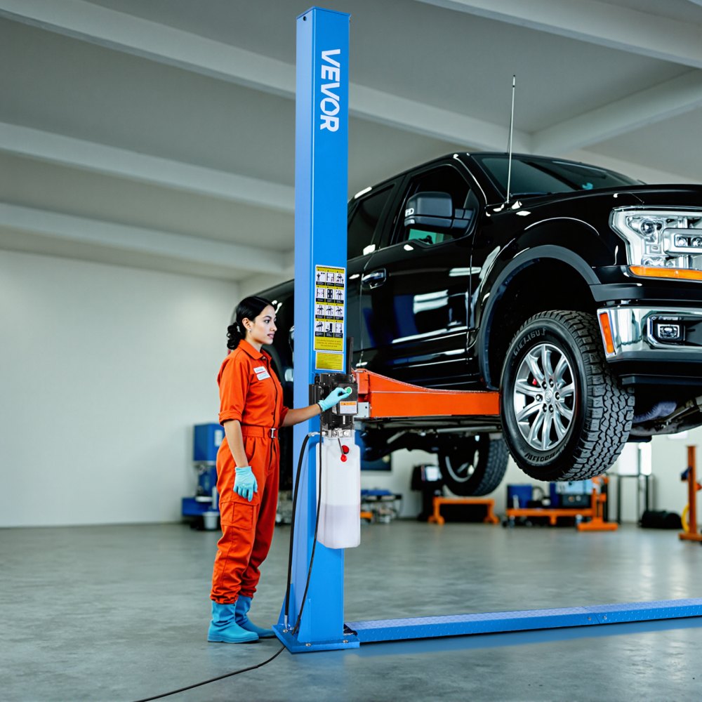 VEVOR 2 Post Lift, 9000 lbs Capacity, 220V 2.95 HP Powerful Motor, Two Post Car Lift Auto Hoist for Sedan SUV Pickup, Automotive Hoist 74.8 Inch Height for Home Garage, Repair Shop, Workshop, Blue