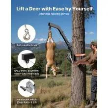 VEVOR Tree Mounted Deer Hoist 353 lbs Game Hoist Winch Lift with Gambrel & Winch