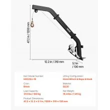 VEVOR Tree Mounted Deer Hoist 353 lbs Game Hoist Winch Lift with Gambrel & Winch