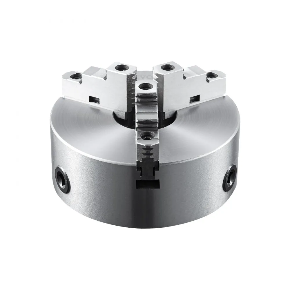 VEVOR 3-Jaw Lathe Chuck, 10'', Self-Centering Lathe Chuck, 0.24-9.84 in/6-250 mm Clamping Range with T-key Fixing Screws Hexagon Wrench, for Lathe 3D Printer Machining Center Milling Drilling Machine
