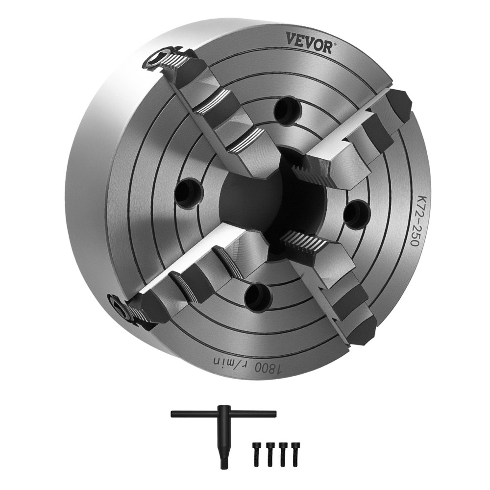 VEVOR 10 in 4-Jaw Self-Centering Lathe Chuck for Lathe Drilling Milling Machine