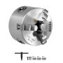 VEVOR 3-Jaw Lathe Chuck, 3 Inch (80 mm), Self-Centering Chuck, 0.08-2.48 in (2-63 mm) Clamping Range with T-key Fixing Screws Reversible Jaws, HT300 Material, Internal External for Wood Metal Lathe