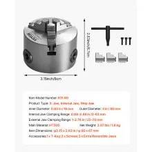 3 Inch 3-Jaw Self-Centering Lathe Chuck for Drilling Milling Machine 3D Printer