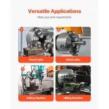 VEVOR 3 Inch 4-Jaw Self-Centering Lathe Chuck for Lathe Drilling Milling Machine