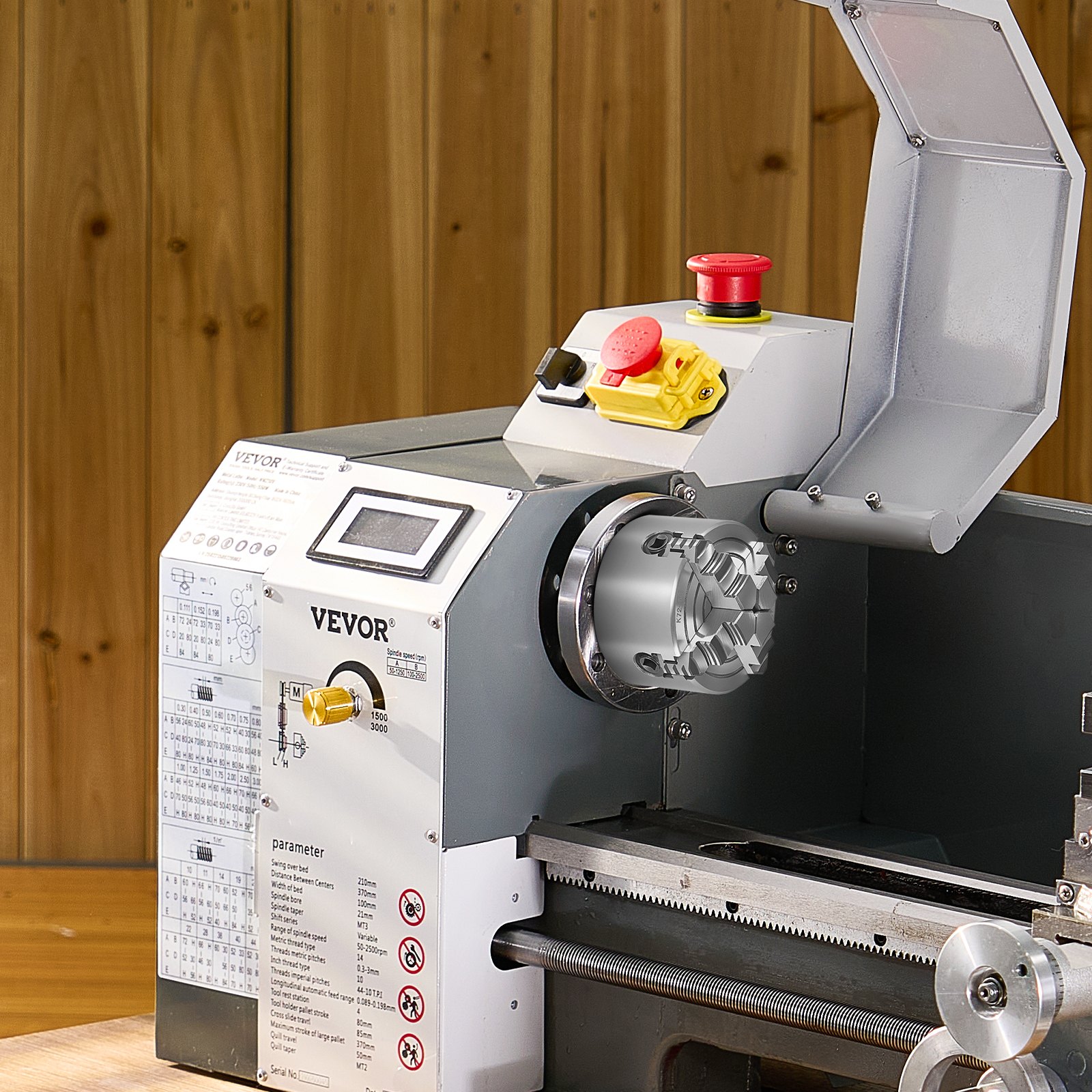 VEVOR 4-Jaw Lathe Chuck, 3 Inch (80 mm), 4-Jaw Independent Chuck, 0.1-3.15 in (5-80 mm) Clamping Range with T-key Fixing Screws Reversible Jaws, HT300 Material, Internal External for Wood Metal Lathe