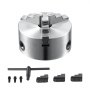 VEVOR 3-Jaw Lathe Chuck, 125 mm, Self-Centering Lathe Chuck, 2.5 -125 mm Clamping Range with T-key Fixing Screws Reversible Jaws, for Lathe 3D Printer Machining Center Milling Drilling Machine