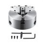 VEVOR 3-käfts svarvchuck, 8'', självcentrerande svarvchuck, 0,16-8 tum/4-200 mm spännområde med T-nyckel fästskruvar sexkantsnyckel, för svarv 3D-skrivare bearbetning Centerfräsborrmaskin