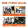 VEVOR 3-jaw lathe chuck showcased in wood lathe, metal lathe, drilling machine, and milling machine