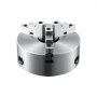 VEVOR 3-jaw lathe chuck in metal, showing precision engineering and robust design.