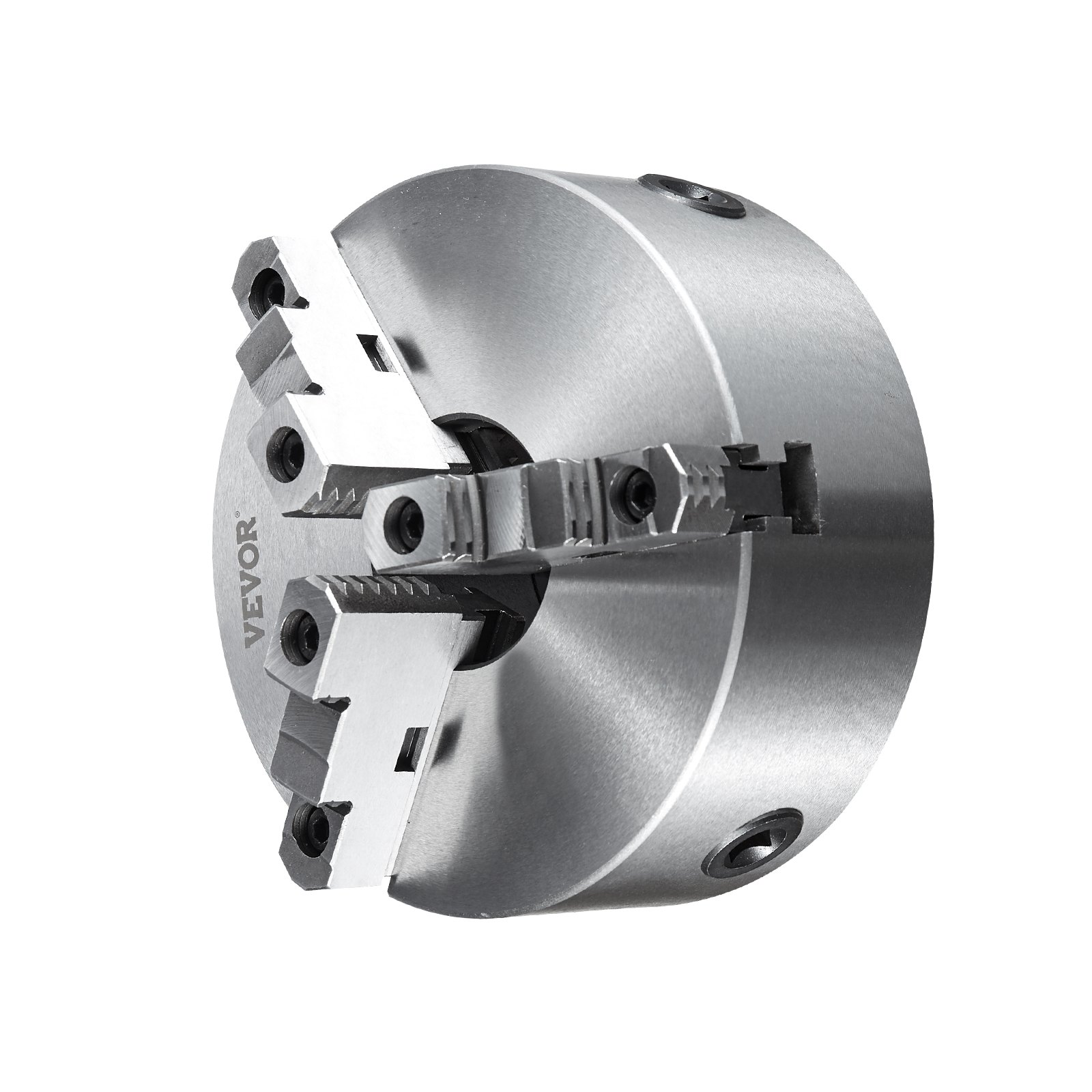 VEVOR 3-jaw lathe chuck with precision-engineered jaws and robust metallic finish.