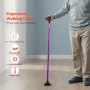 VEVOR Walking Cane Folding Walking Stick 8-Level Height 4-Pronged Pivoting Base