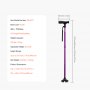VEVOR Walking Cane for Man Woman, Folding Walking Stick with 8-Level Adjustable Height, 4-Pronged Pivoting Base, Lightweight & Portable Aluminum Mobility Aid for Senior Adults, 250LBS Loading (Purple)