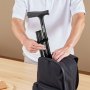 VEVOR Walking Cane for Man Woman, Folding Walking Stick with 8-Level Adjustable Height, 4-Pronged Pivoting Base, Lightweight & Portable Aluminum Mobility Aid for Seniors Adults, 250LBS Loading (Black)