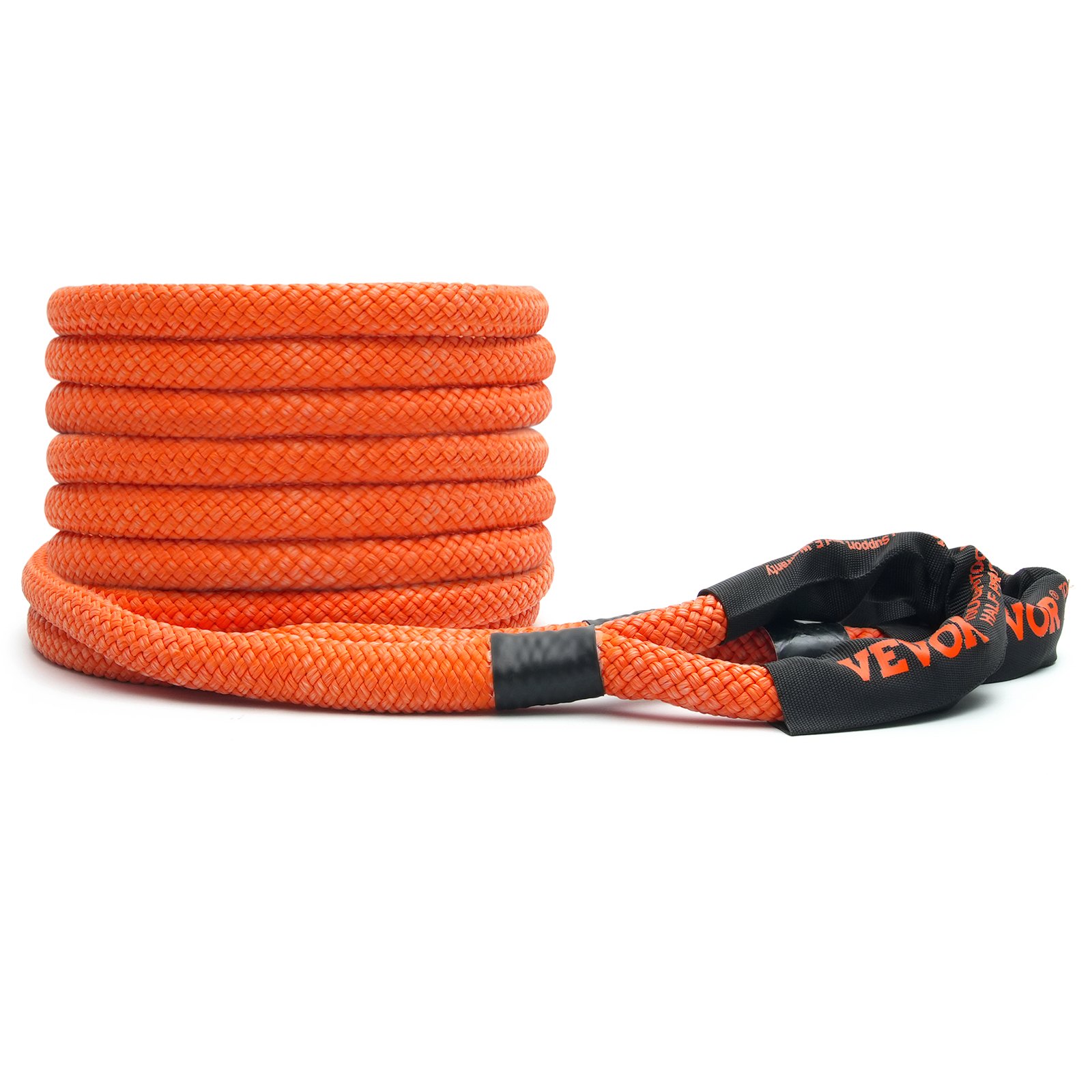 VEVOR 7/8" (2.2 cm) x 30'/9.1 m Kinetic Recovery Tow Rope 30,580 lbs/13,876.4 kg, Heavy-Duty Off Road Snatch Strap with 2 Soft Shackles (41,750 lbs/18,927.5 kg) Extreme Duty 30% Elasticity Energy Snatch Strap Jeep Car Truck ATV UTV SUV Tractor