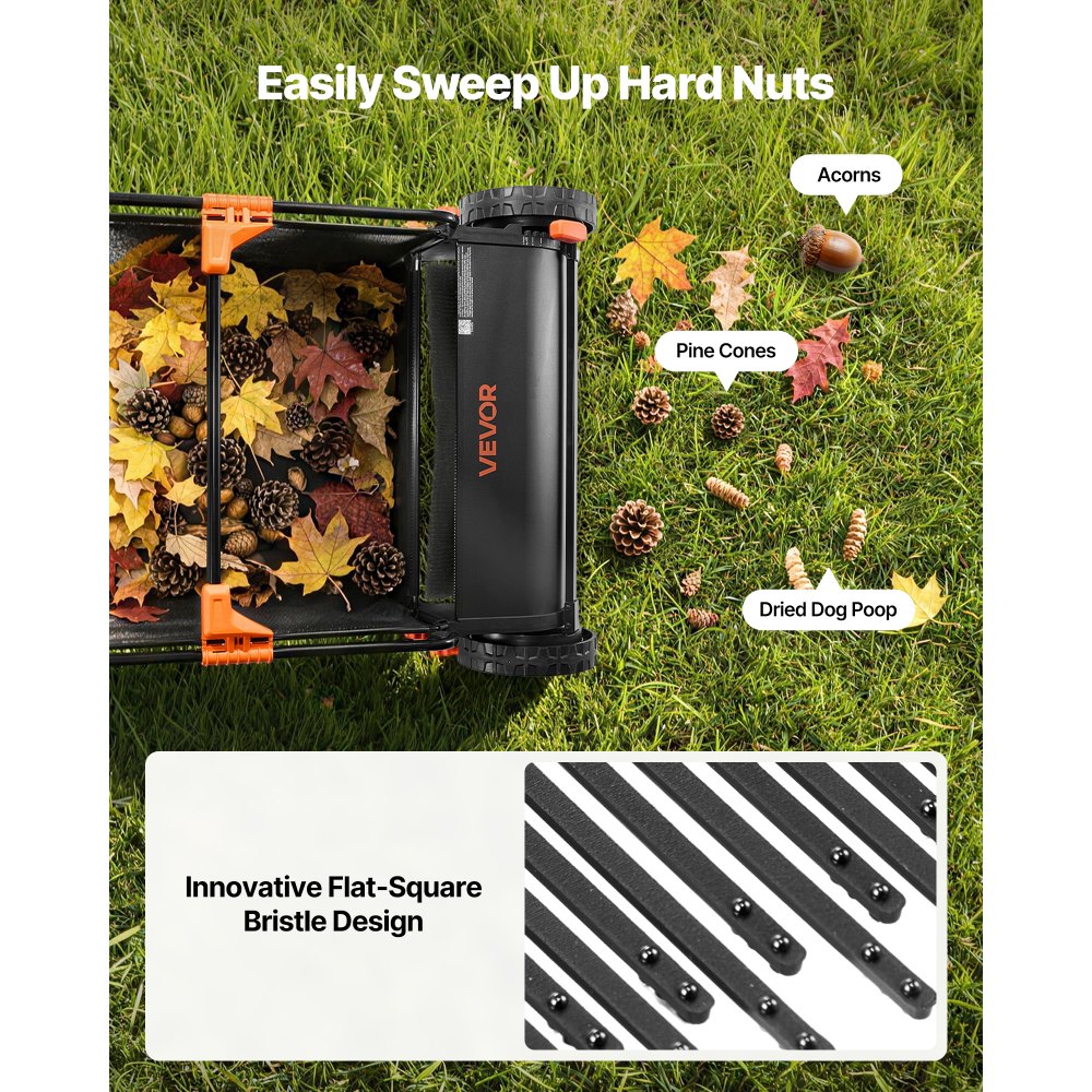 VEVOR 3 Packs Lawn Sweeper Brush Replacement, Compatible with VEVOR 76.2 cm Lawn & Leaf Collector Sweepers, Yard Sweeper Brush Paddle with Durable V-Shaped Bristles for Easy Grass Leaf Cleanup