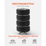 Tire Rack for 4 Tires with Rim Mobile Tyre Stand Fit up to 225mm Wide Tire