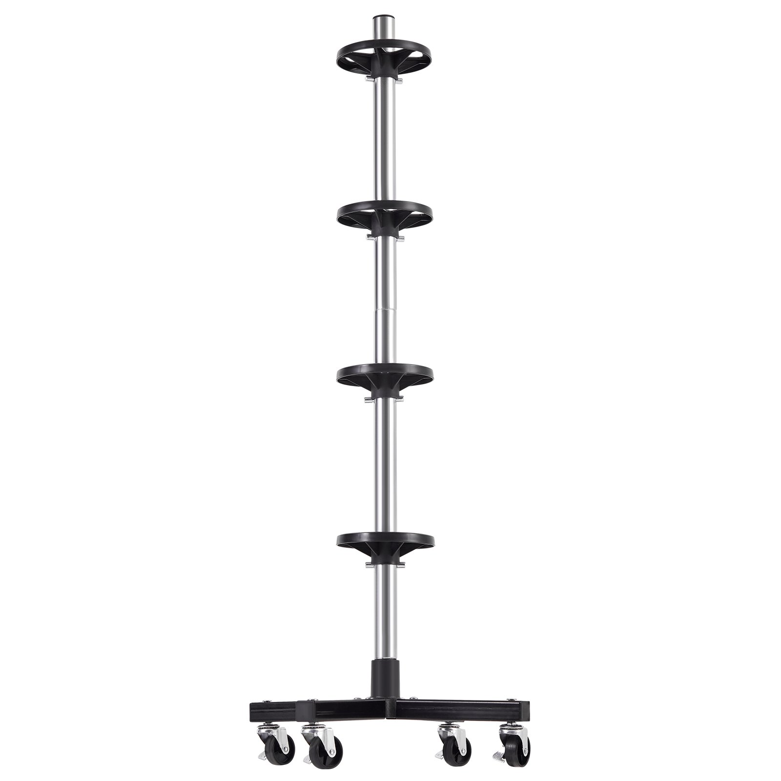 VEVOR Tire Rack with Wheels, Heavy-Duty Steel Tire Tree Stand for 4 Tires with Rims, Space-Saving & Mobile Tyre Holder for Tires up to 225mm Wide, Max 220LBS Load Capacity, Ideal for Garage Workshop