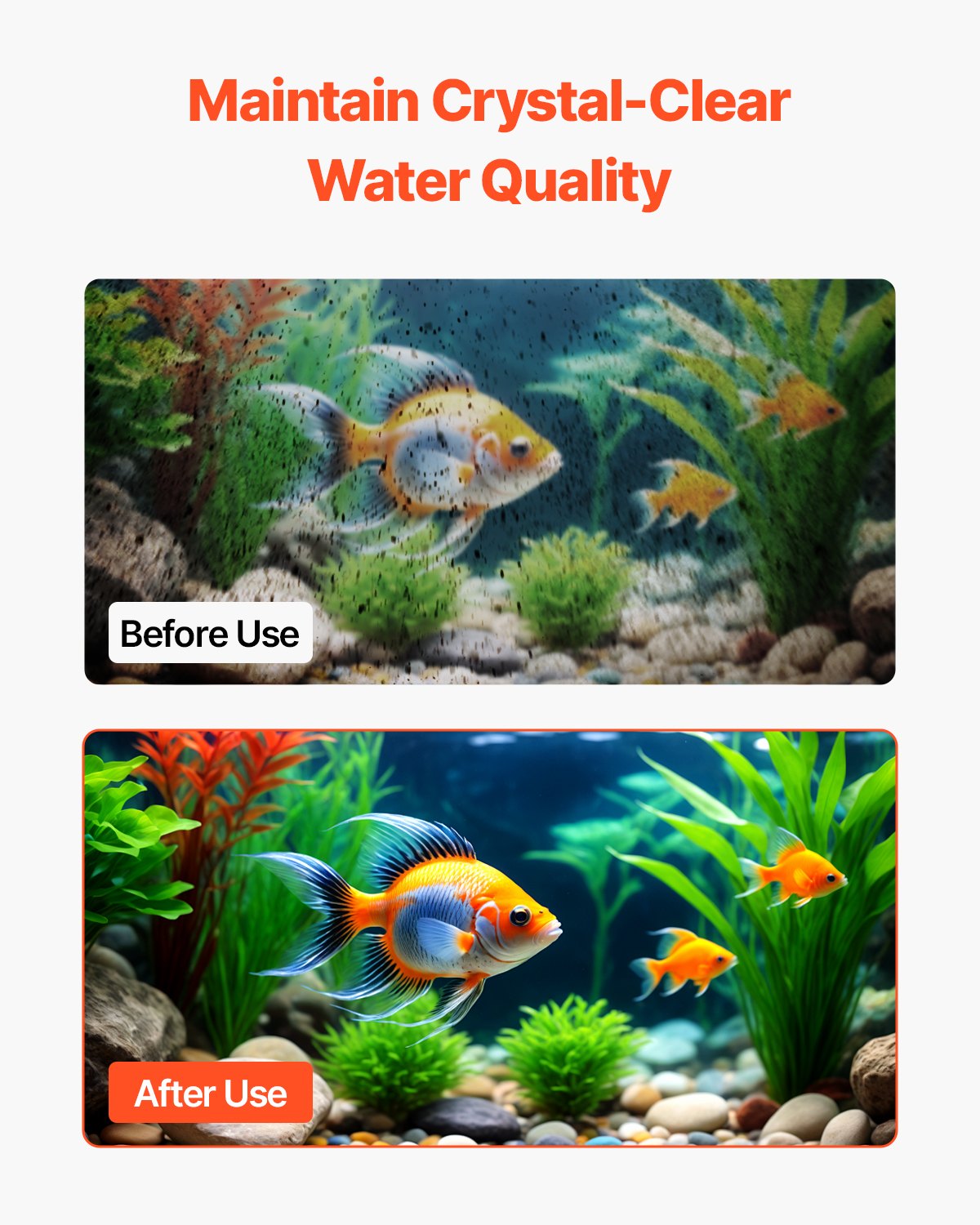 VEVOR Aquarium Filter Cotton, 8 PCS Fish Tank Replacement Filter Cartridges for 5 Gal Glass Aquarium , Fishbowl Accessories with Multi-Layer Filtration Easy Installation, for CL20 Models