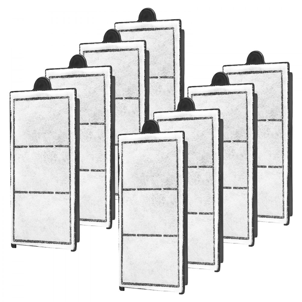 VEVOR Aquarium Filter Cotton, 8 PCS Fish Tank Replacement Filter Cartridges for 2.5/3.5 Gal, Fishbowl Accessories with Multi-Layer Filtration Easy Installation, for MN-200 and MN-280 Models