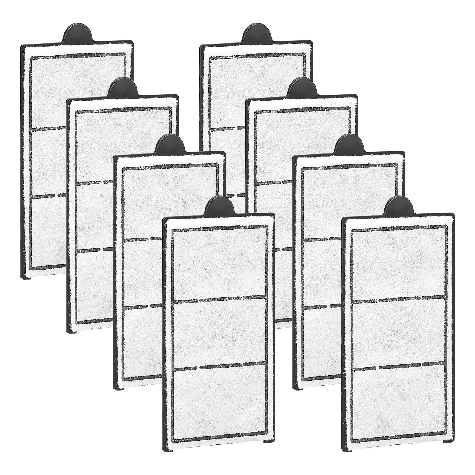 VEVOR Aquarium Filter Cotton, 8 PCS Fish Tank Replacement Filter Cartridges for 2.5/3.5 Gal, Fishbowl Accessories with Multi-Layer Filtration Easy Installation, for MN-200 and MN-280 Models