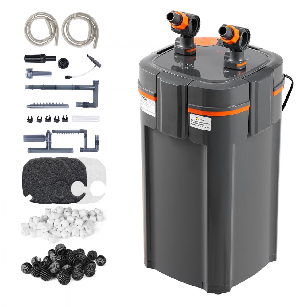 VEVOR Aquarium Filter 264GPH, 3-Stage Canister Filter 75 Gallon, Ultra-Quiet Internal Aquarium Filter with UV Protection, Submersible Power Filter with Multiple Function for Fish Tanks, 11W