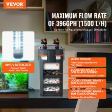 VEVOR 120 Gallon Aquarium Canister Filter 15w UV Lamp Fish Tank Quiet