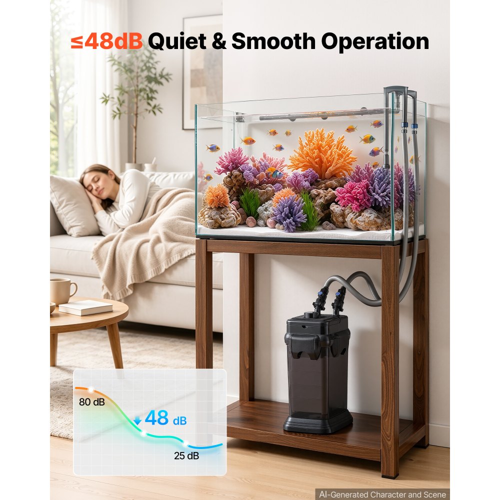 VEVOR Canister Filter 700 GPH 5-Stage External Aquarium Filter Copper Motor, for Fish Tanks, Aquariums, Adjustable Flow, Leak Protection, Powerful Water Circulation Cleaning Machine, Quite Operation