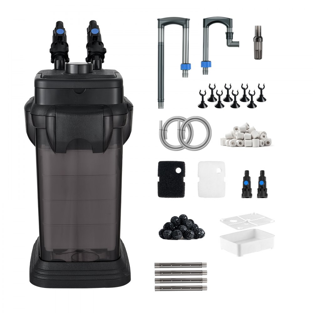 VEVOR Canister Filter 700 GPH 5-Stage External Aquarium Filter Copper Motor, for Fish Tanks, Aquariums, Adjustable Flow, Leak Protection, Powerful Water Circulation Cleaning Machine, Quite Operation