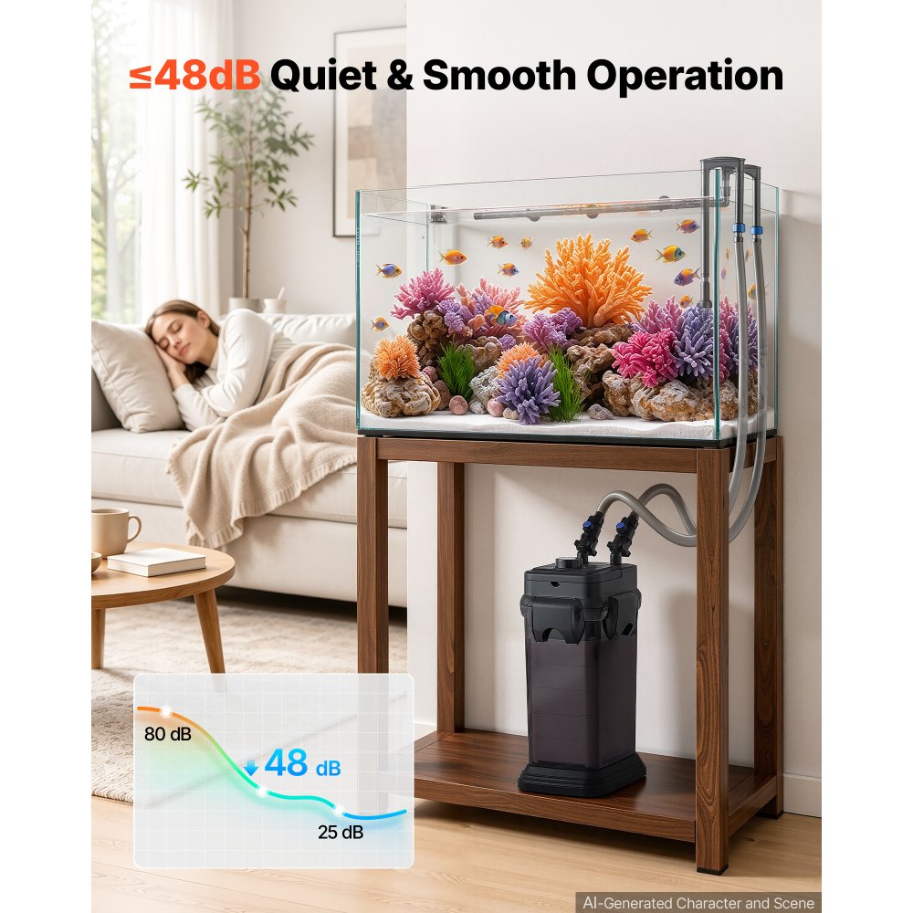 VEVOR Canister Filter 793 GPH 5-Stage External Aquarium Filter Copper Motor, for Fish Tanks, Aquariums, Adjustable Flow, Leak Protection, Powerful Water Circulation Cleaning Machine, Quite Operation