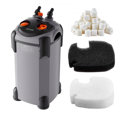 VEVOR 224.5GPH Canister Filter, 3-Stage External Aquarium Filter with Powerful Pump, Quite Water Circulation Cleaning Machine with Media for Fish Tanks and Aquariums Up to 55 Gallons, for Freshwater