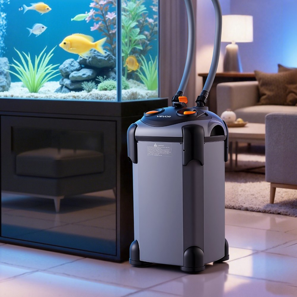 VEVOR 224.5GPH Canister Filter, 3-Stage External Aquarium Filter with Powerful Pump, Quite Water Circulation Cleaning Machine with Media for Fish Tanks and Aquariums Up to 55 Gallons, for Freshwater