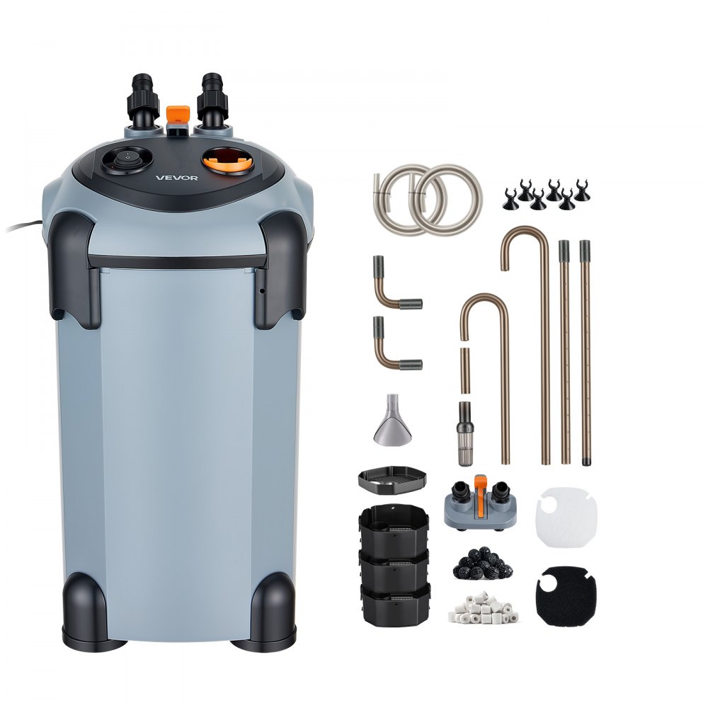 VEVOR Canister Filter 317 GPH 3-Stage External Aquarium Filter Copper Motor, for Fish Tanks, Aquariums, Adjustable Flow, Leak Protection, Powerful Water Circulation Cleaning Machine, Quite Operation