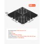 VEVOR Interlocking Drainage Mats, 310 x 310 mm, Modular Garage Flooring Tiles, Non-Slip PP Drainage Floor Tiles, Self-Draining, Easy Installation, for Bathroom, Kitchen, Pool & Outdoor, Black, 50 Pack