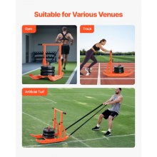 Weight Power Pull Push Sled Workout Fitness Strength Speed Training Sled Orange