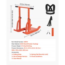 Weight Power Pull Push Sled Workout Fitness Strength Speed Training Sled Orange