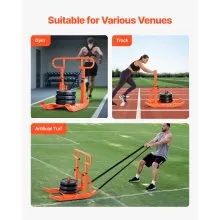 Weight Power Pull Push Sled Workout Fitness Strength Speed Training Sled Orange