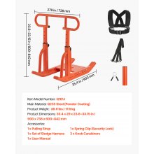 Weight Power Pull Push Sled Workout Fitness Strength Speed Training Sled Orange