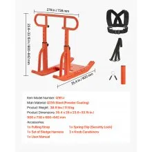 Weight Power Pull Push Sled Workout Fitness Strength Speed Training Sled Orange