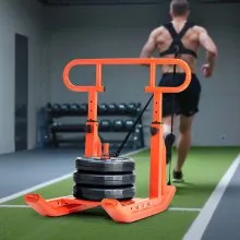 Weight Power Pull Push Sled Workout Fitness Strength Speed Training Sled Orange