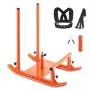 VEVOR Weight Sled, Steel Power Sled, Fitness Strength Training Sleds for Athletic Exercise Speed Improvement, Workout Fitness Equipment with Handle, Compatible with 25/51 mm Weight Plates, Orange