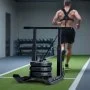 VEVOR záťažové sane, oceľové posilňovacie sane, fitness tréningové sane na zlepšenie rýchlosti pri športových cvičeniach, cvičebné vybavenie s nastaviteľnou výškou rukoväte, kompatibilné so záťažovými kotúčmi 25/51 mm, čierne