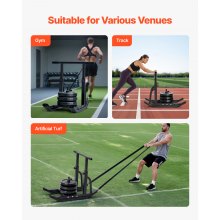 Weight Power Pull Push Sled Workout Fitness Strength Speed Training Sled Black