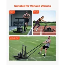 Weight Power Pull Push Sled Workout Fitness Strength Speed Training Sled Black