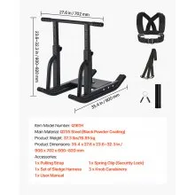 Weight Power Pull Push Sled Workout Fitness Strength Speed Training Sled Black