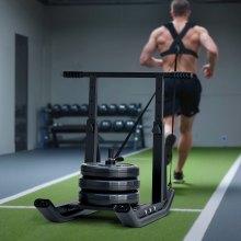 Weight Power Pull Push Sled Workout Fitness Strength Speed Training Sled Black