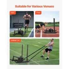 Weight Power Pull Push Sled Workout Fitness Strength Speed Training Sled Black